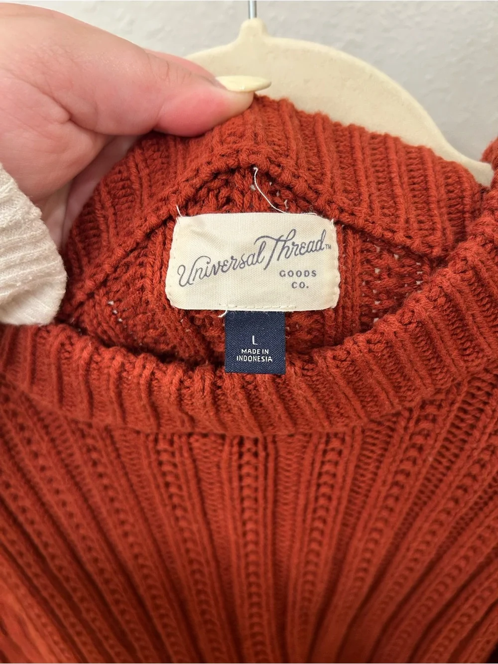 Universal Thread Rust Ribbed Crewneck Sweater - Picture 3 of 4